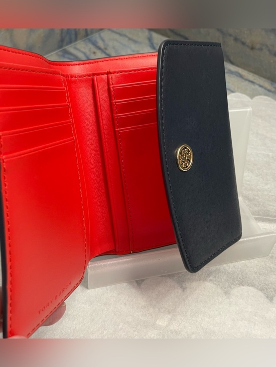 Tory Burch Handbags - Tory Burch Dark Navy Blue and Red Women's Wallet